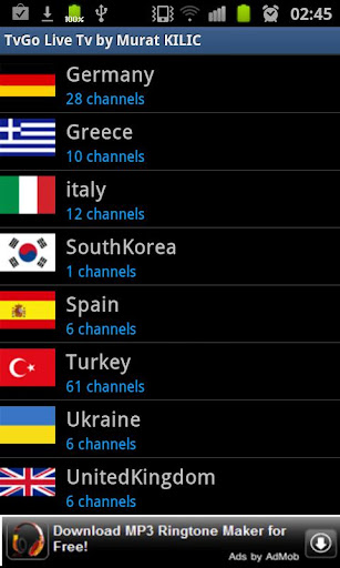tvgo-live-tv for android screenshot