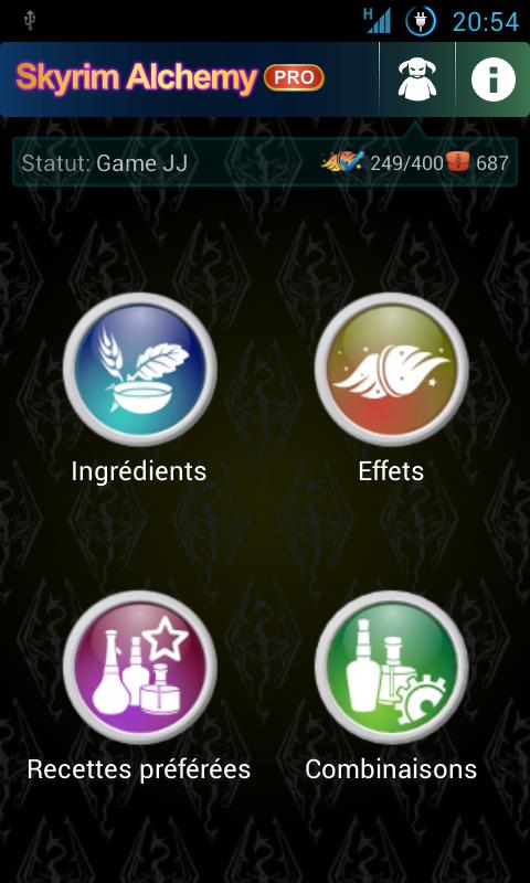 Android application Skyrim Alchemy PRO screenshort