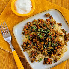 Middle Eastern Spicy Ground Beef with Baharat Seasoning, Mint, and Cilantro