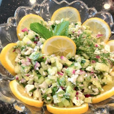 Cucumber-Feta Salsa with Pita Chips