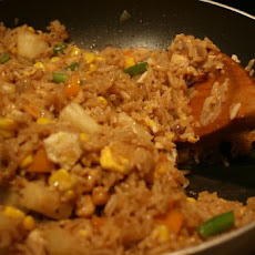 Pineapple Fried Rice from Cooked (Leftover) Rice and Chicken