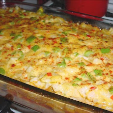Beef and Potato Nacho Casserole