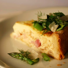 Deep-Dish Ham Quiche with Herb and Asparagus Salad