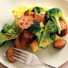 Parmesan Polenta Pie with Sausage and Broccoli