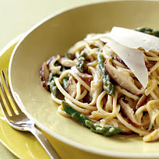 Spaghetti with Asparagus, Shiitake Mushrooms, Lemon, and Chives