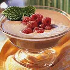 Chocolate-Frangelico Crème Anglaise Coupes with Fresh Raspberries