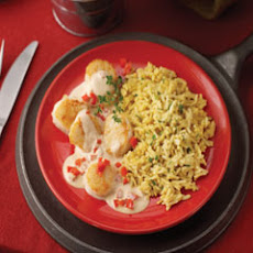 Cajun Seared Scallops In Tomato Broth