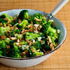 Barely-Blanched Broccoli Salad with Feta and Fried Almonds