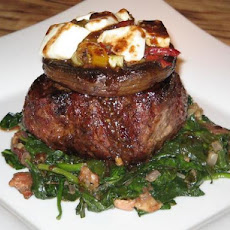 Vaquero Steaks With Pepper Relish and Goat Cheese