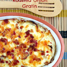 Roasted Onion Gratin w/ Cheddar & Bacon