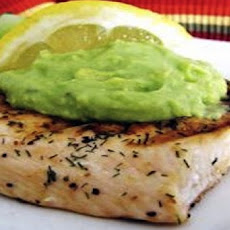 Grilled Salmon with Avocado Dip