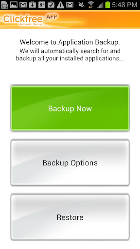 Clickfree Application Backup