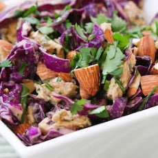 Red Cabbage and Chicken Asian Salad with Tangy Cilantro Dressing