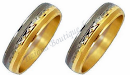 Par De Alianzas De Oro 18K Tricolor Giratoria 