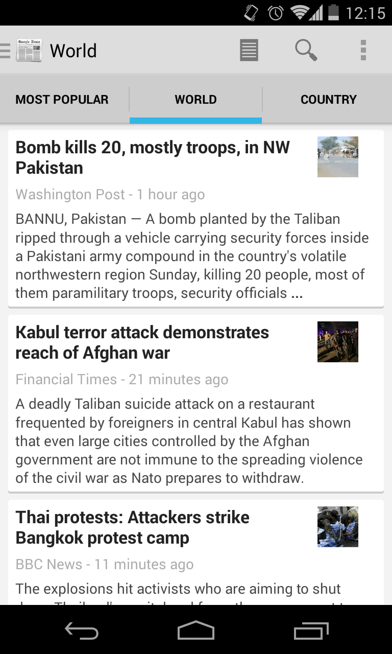 Android application News Reader Pro screenshort