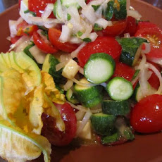 Tomato Zucchini and Cheese Toss