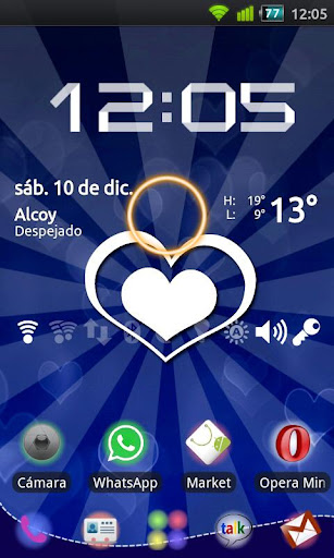 GO Launcher Blue Heart Theme