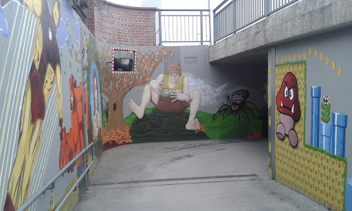 Wandgemälde am Fahrradtunnel