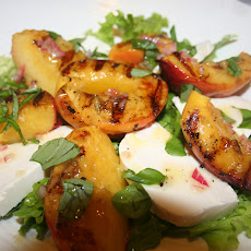 Grilled Peaches & Cream(y) Mozzarella Salad