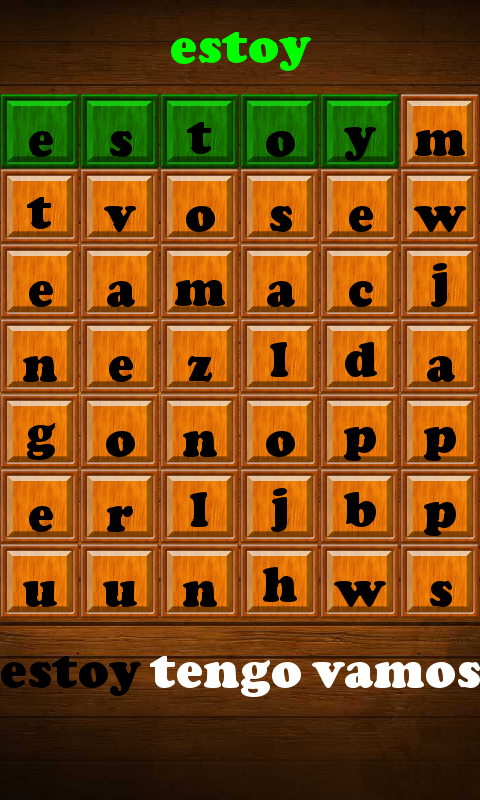 Android application Find a WORD among the letters screenshort