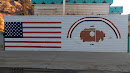 Navajo Nation Flag and US Nation Flag Wall Mural