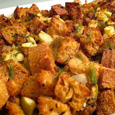 Lightened Up Holiday Stuffing with Fennel, Apple & Turkey Sausage