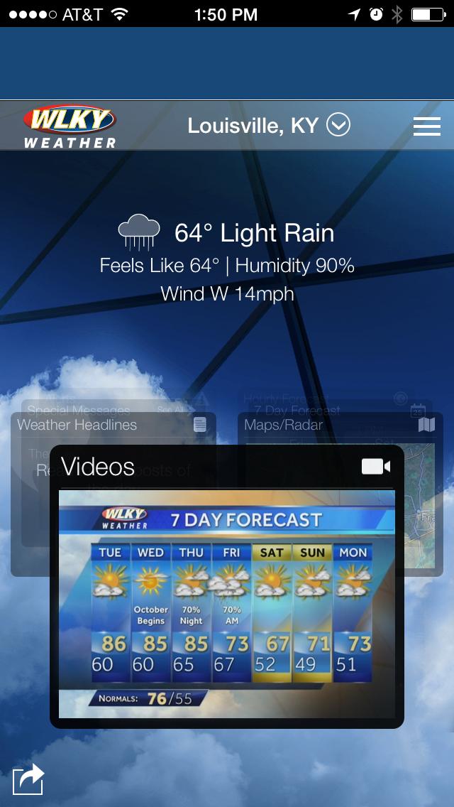 Android application WLKY Weather screenshort