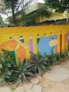 Butterfly and Hippopotamus Mural