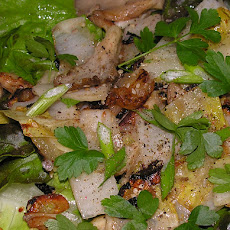Warm endive and oyster mushroom salad