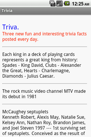 Daily Trivia