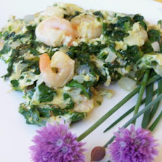 Huevos Revueltos - With Prawns and Baby Spinach