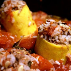 Lebanese Koosa (Stuffed Yellow Squash)