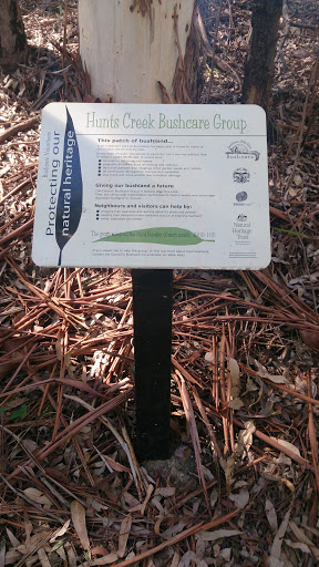 Hunts Creek Bushcare Group Sign