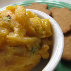 Mango Rum Sorbet with Toasted Pistachios