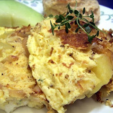 Savory Onion, Potato and Blue Cheese Frittata