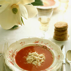 Chilled Bloody Mary Soup with Crabmeat