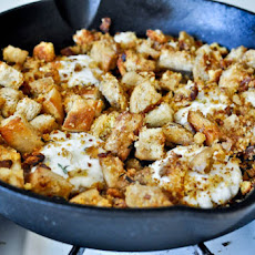 Thanksgiving Breakfast Hash with Cheddar Mashed Potato Pancakes