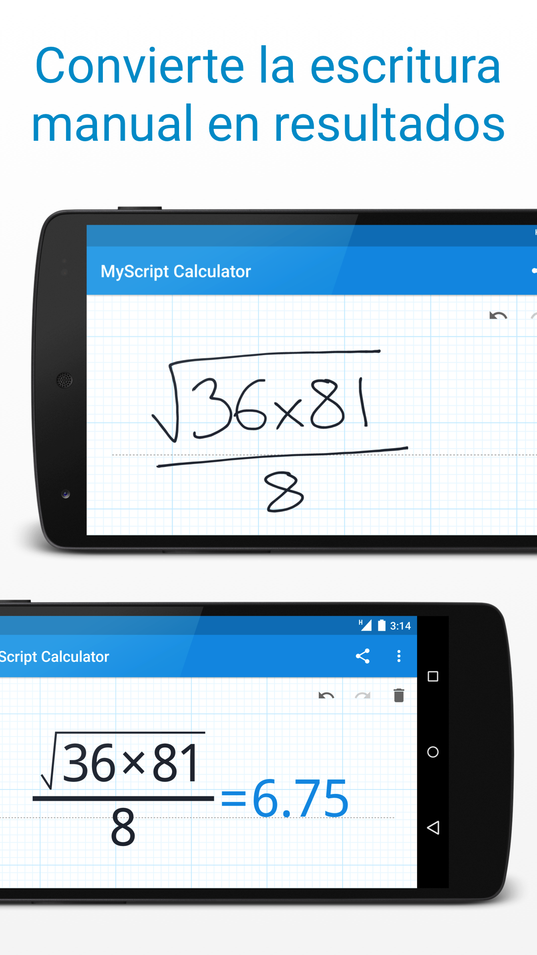 Android application MyScript Calculator screenshort