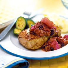 Pork Chops with Rhubarb Chutney