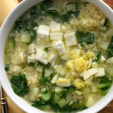 Quinoa Chowder with Spinach, Feta, and Scallions Recipe