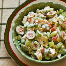 Shredded Chicken Salad with Green Olives, Celery, and Green Onion