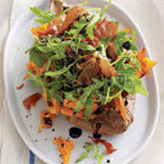 Baked Sweet Potatoes Stuffed with Bitter Greens