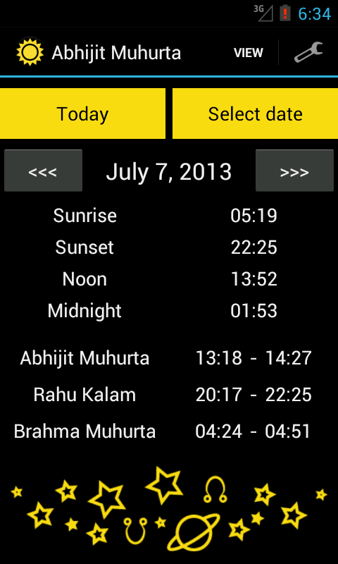 Android application Abhijit Muhurta screenshort