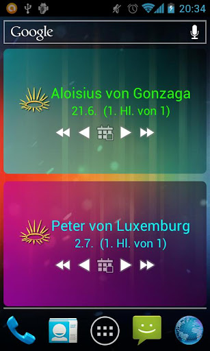 Kath. Heiligenkalender Widgets