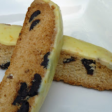 Nut-Free Chocolate Chip Biscotti with Orange-Anise Glaze