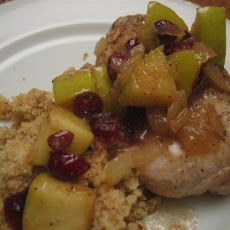 Apple Cranberry Pork Chops with Whole Wheat Couscous