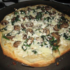 White Spinach and Mushroom Pizza