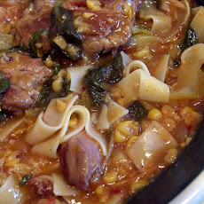 Country Ribs Slow Braised in Wine--With Noodles