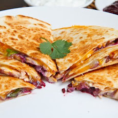 Salmon Bulgogi Quesadillas with Blueberry Salsa