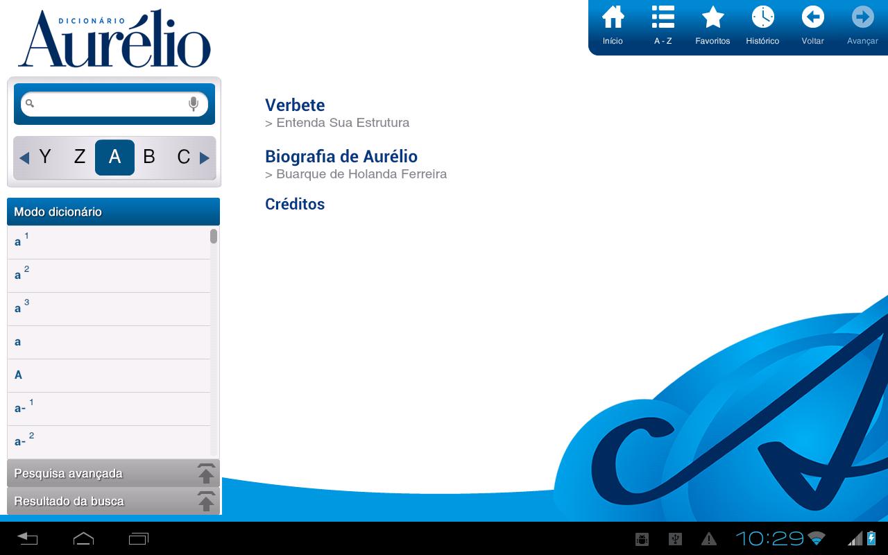 Android application Dicionário Aurélio - Tablet screenshort